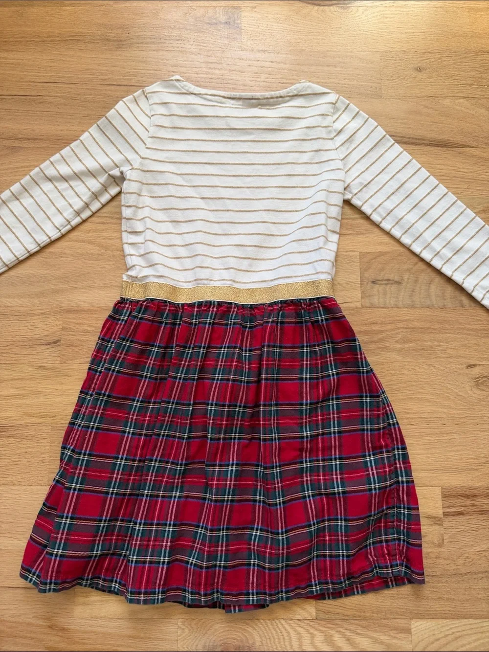 Crewcuts J. Crew cute mixed pattern holiday dress girls sz 10